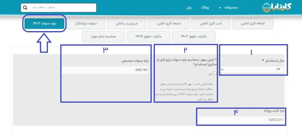 پایه سنوات